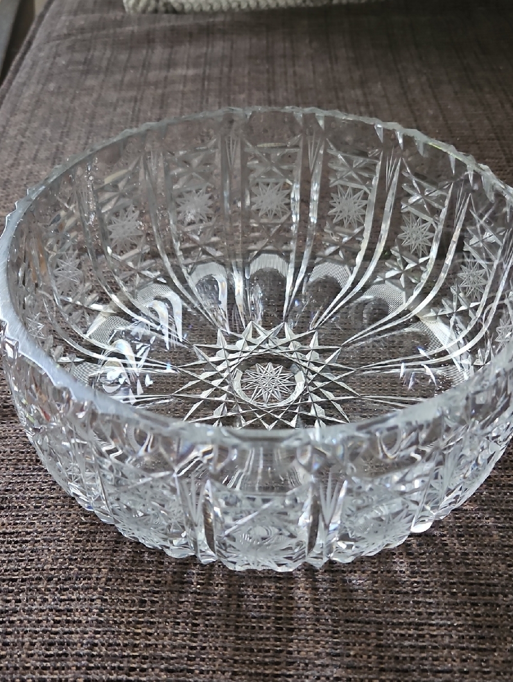 Chechozlovakian Cut 24% Lead Crystal Round Bowl